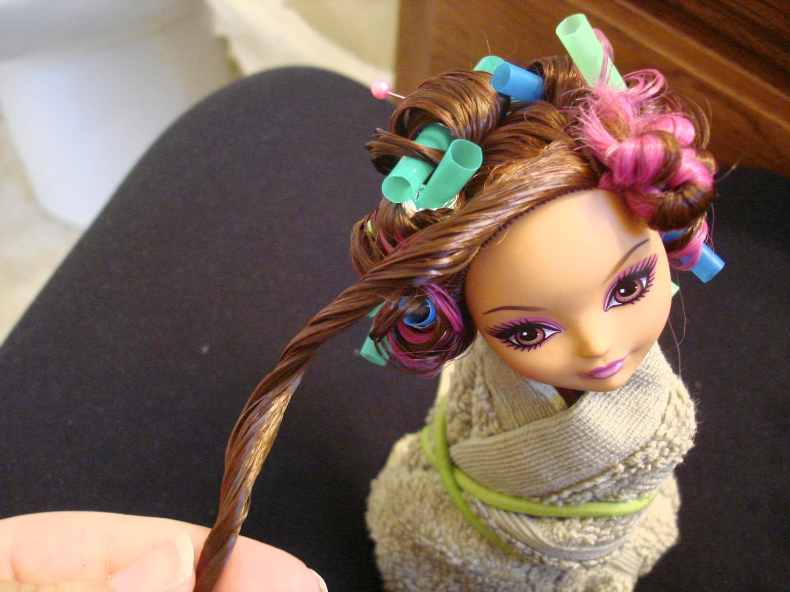 curling barbie hair