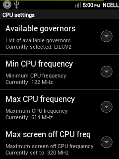 Galaxy Mini/Pop CPU Settings (Overclockable upto 844 MHz)
