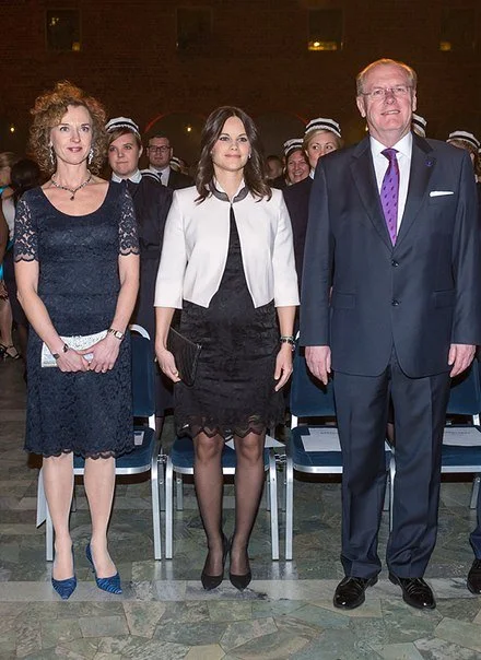 Princess Sofia Hellqvist  of Sweden attended the Sophiahemmet's graduation ceremony and presentation of brooches at Stockholm City Hall in Stockholm