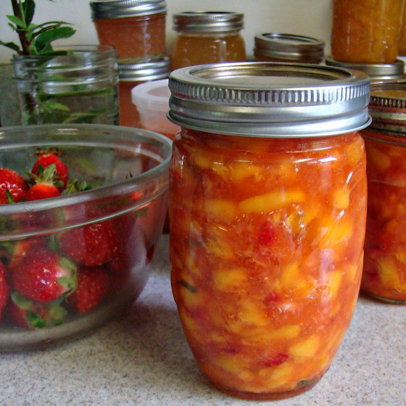 Rurification Mango Strawberry Mint Freezer Jam