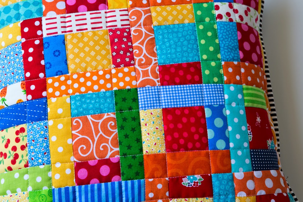 . Scrappy Quilted Patchwork Pillows