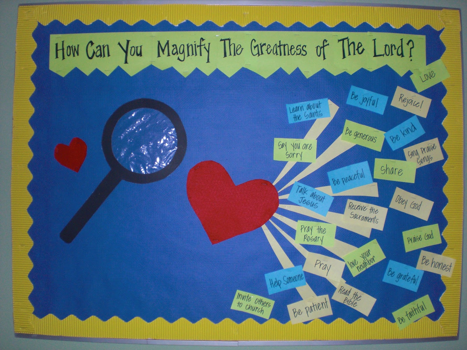 bulletin boards preschool church christian spring soul september religious classroom poster magnify him class does summer bible shadows kindergarten themes