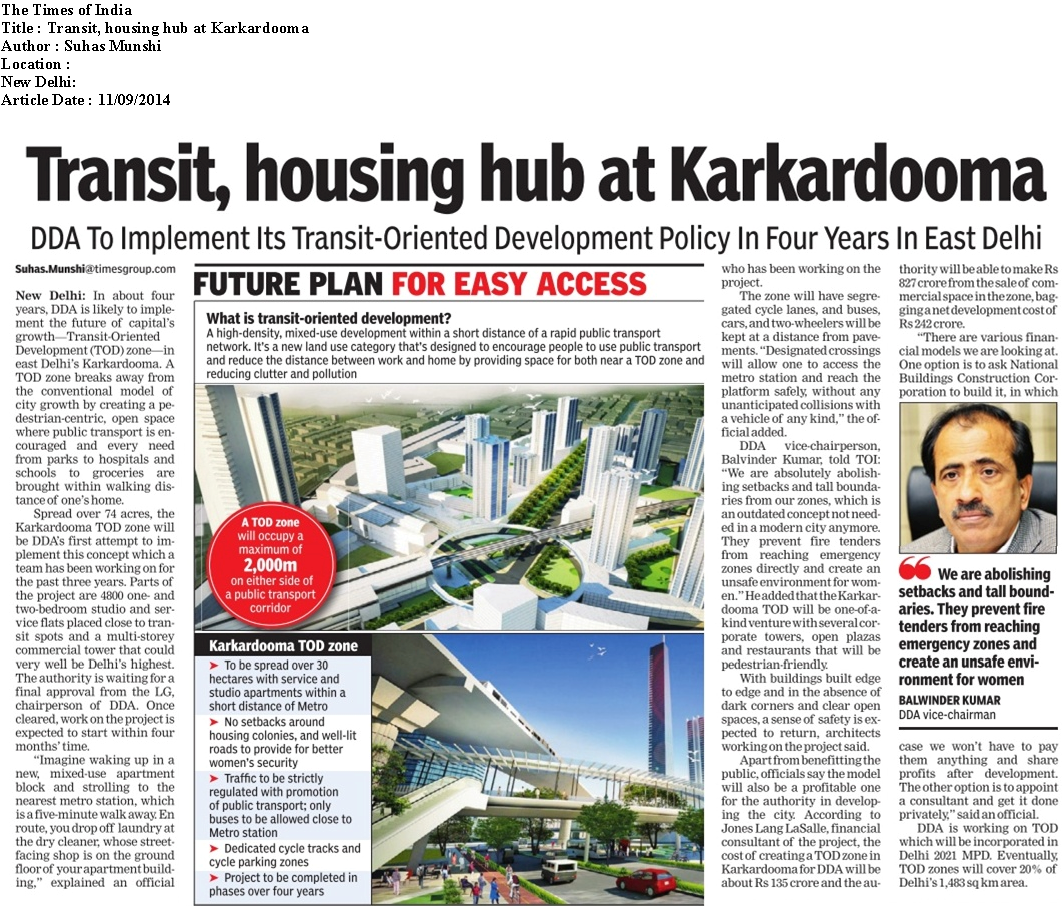 UTTIPEC Transit, housing hub at Karkardooma DDA To Implement Its