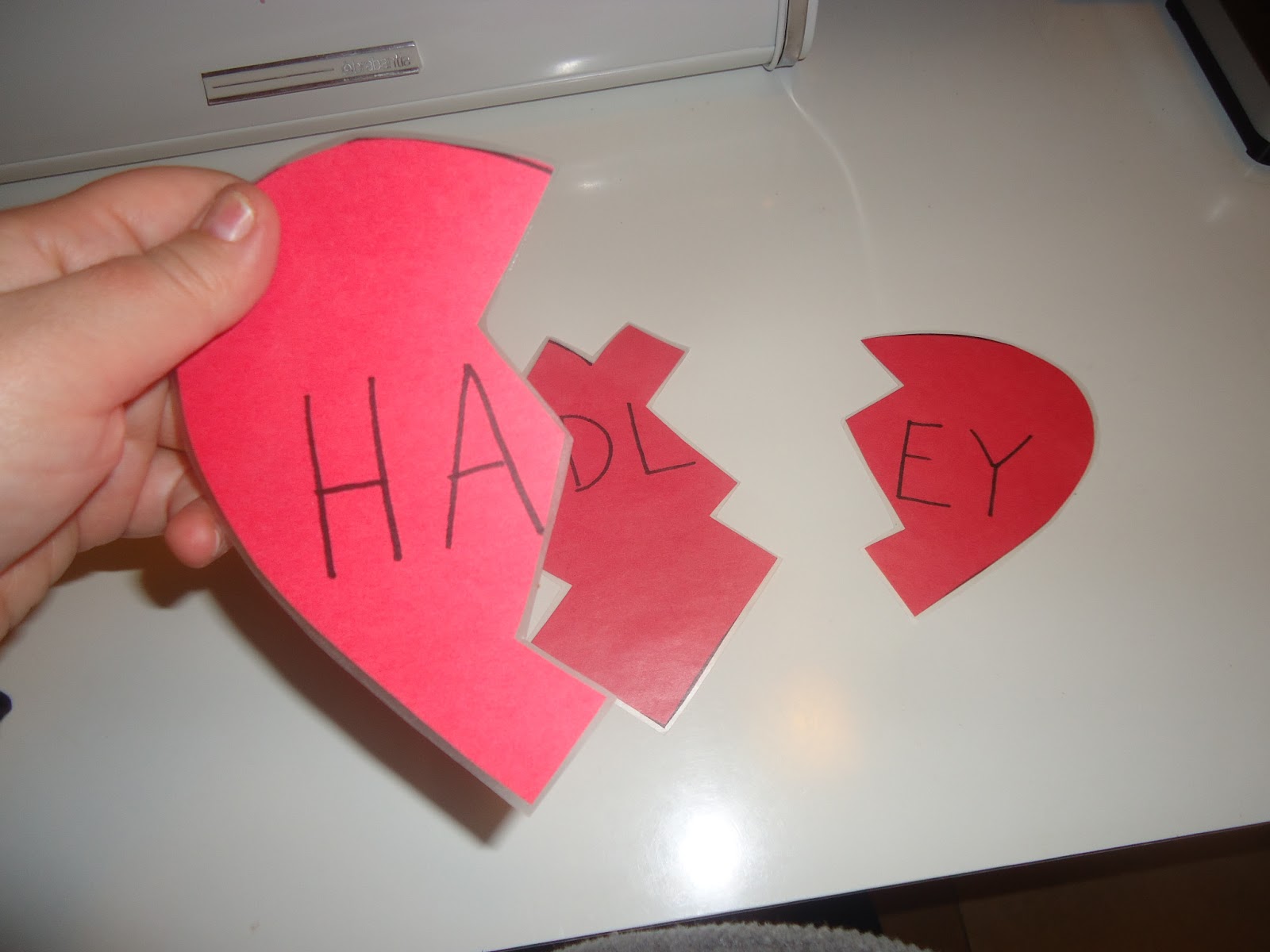 Pretty Cool Preschool Broken Heart Name Puzzle