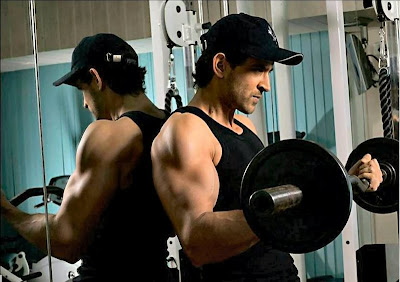 Hrithik in Gym for Body Building.