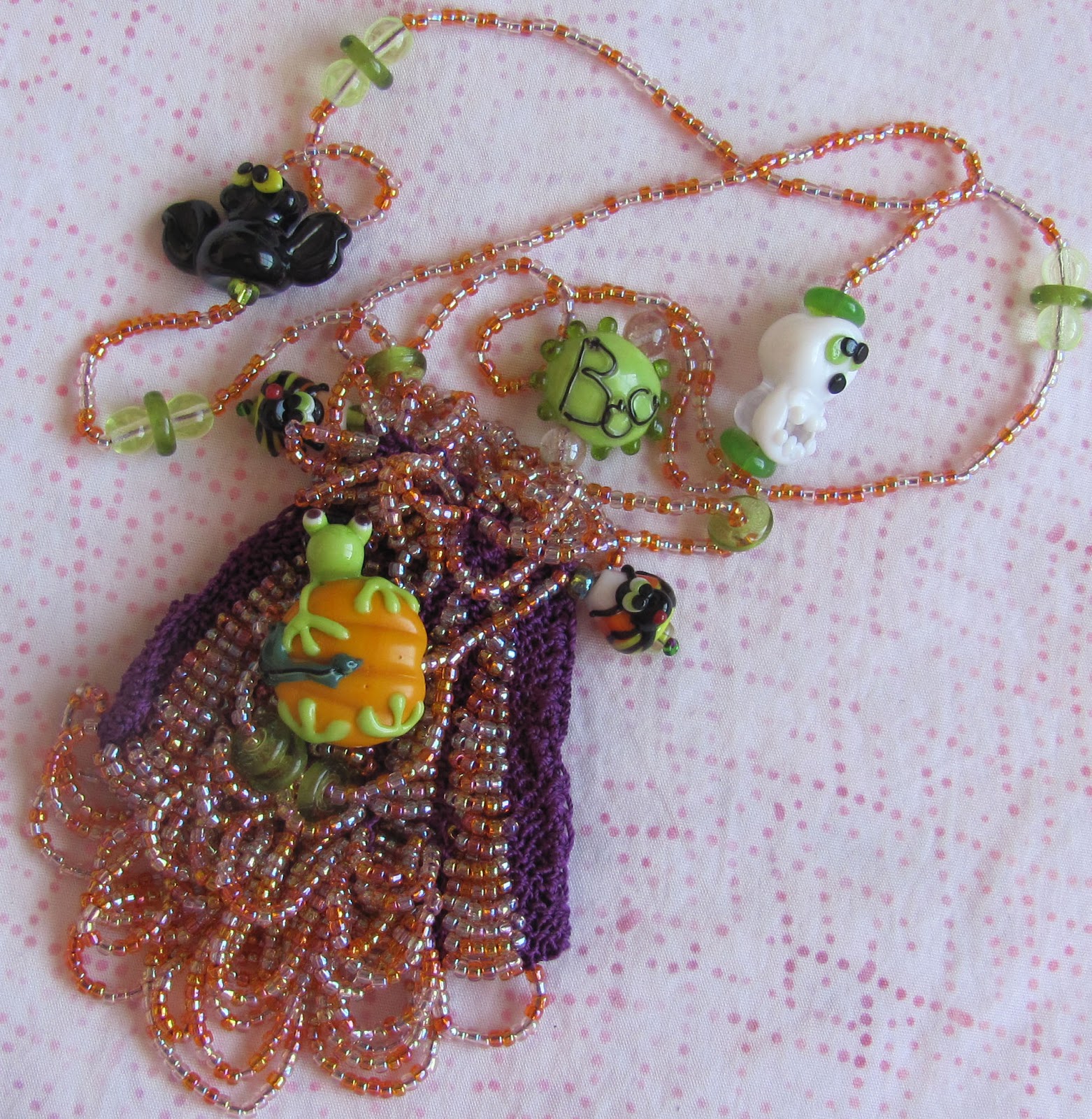 Peck's Pieces Knitted Beaded Amulet Bags