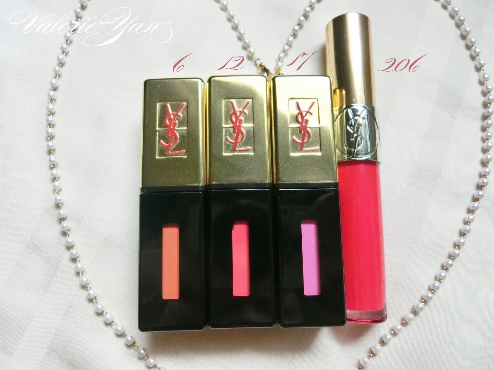 everything about life YSL Glossy Lip Stain in 12 and YSL Volupte