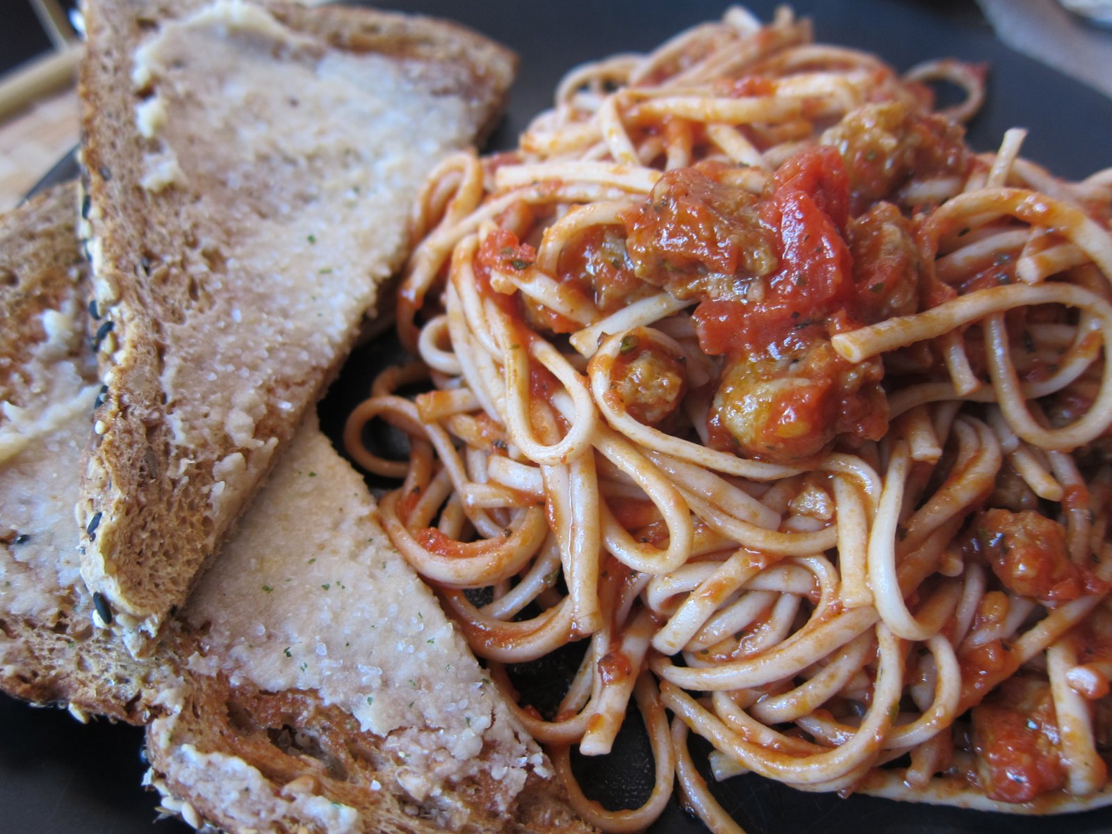WholeFoodVegan Udon Spaghetti with "Meat" Sauce