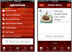 Epicurious Recipes & Shopping List app screenshot