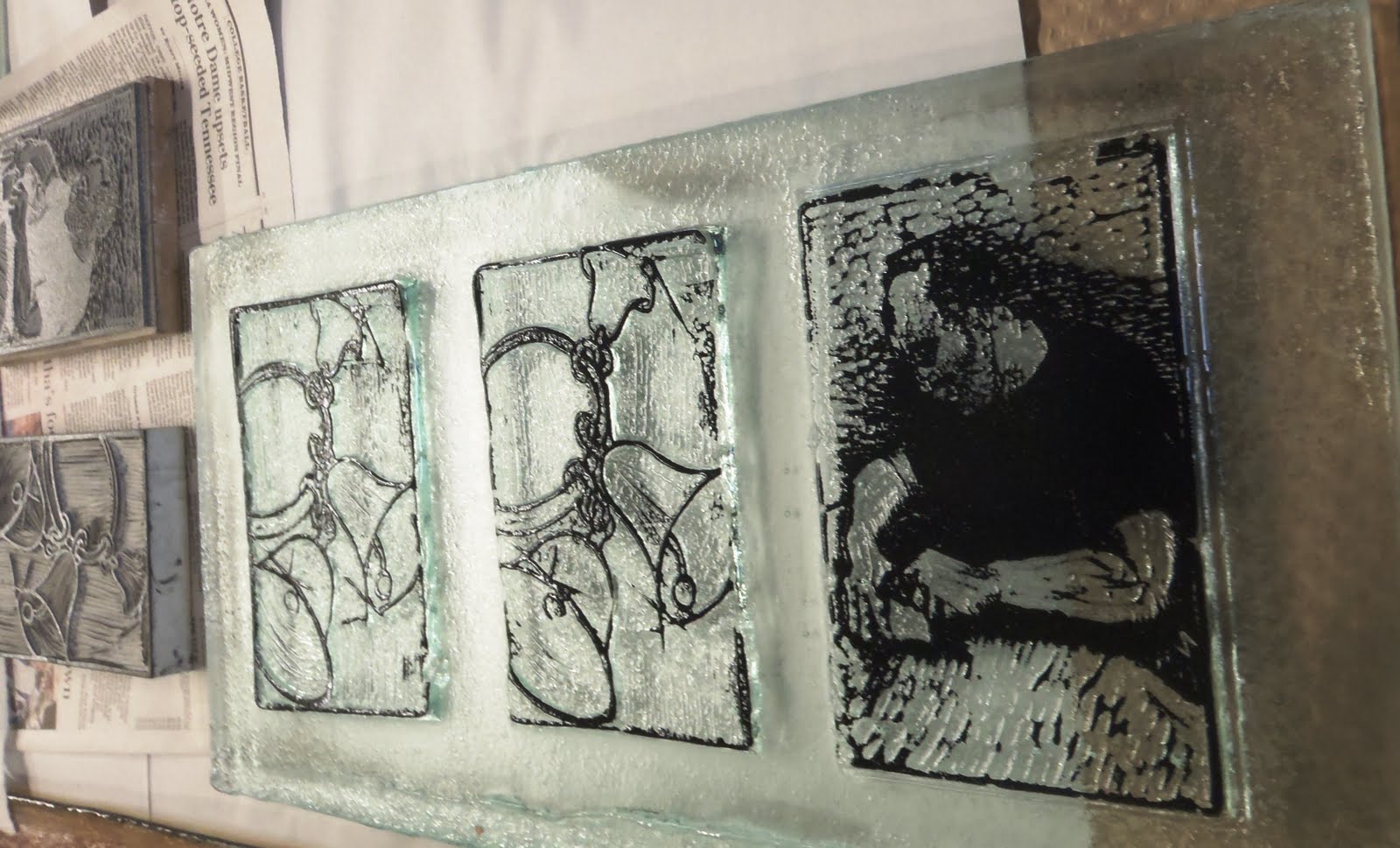 woodcut glass Washington Glass Studio