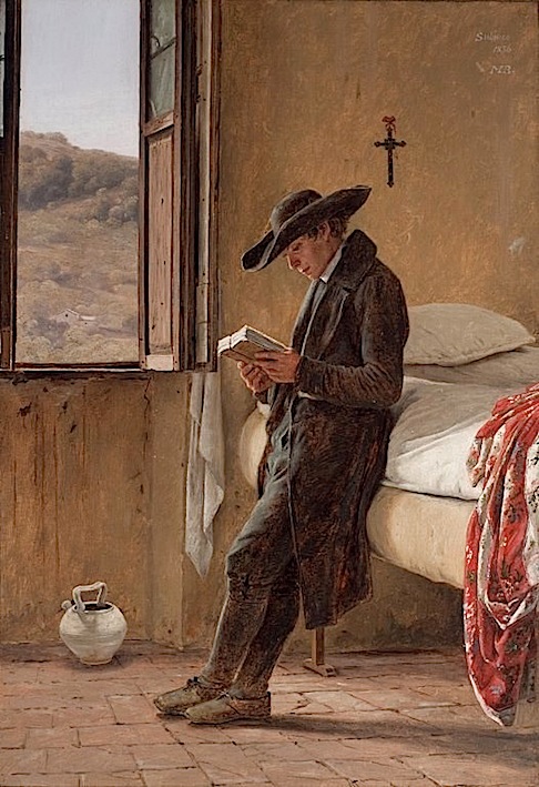 Young Martin Rørbye. Clergyman Reading, 1836