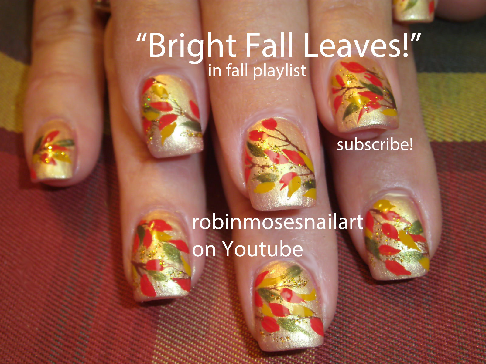 leaves nail art, autumn flower nail art, autumn leaf nail art, leaves 