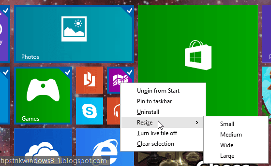 Cara Memilih Beberapa Tile dan Menampilkan AppBar di Start Screen Windows 8.1 Update 1