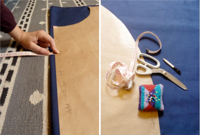 cutting and prepping fabric for your skirt via Randomly Happy