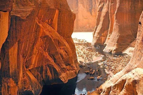 This one is located in the Ennedi Plateau, in north-eastern Chad, hidden behind a canyon. -There’s A Place You Can Barely See In The Middle Of The Desert. But When You Go Closer… AMAZING. This one is located in the Ennedi Plateau, in north-eastern Chad, hidden behind a canyon. -There’s A Place You Can Barely See In The Middle Of The Desert. But When You Go Closer… AMAZING.