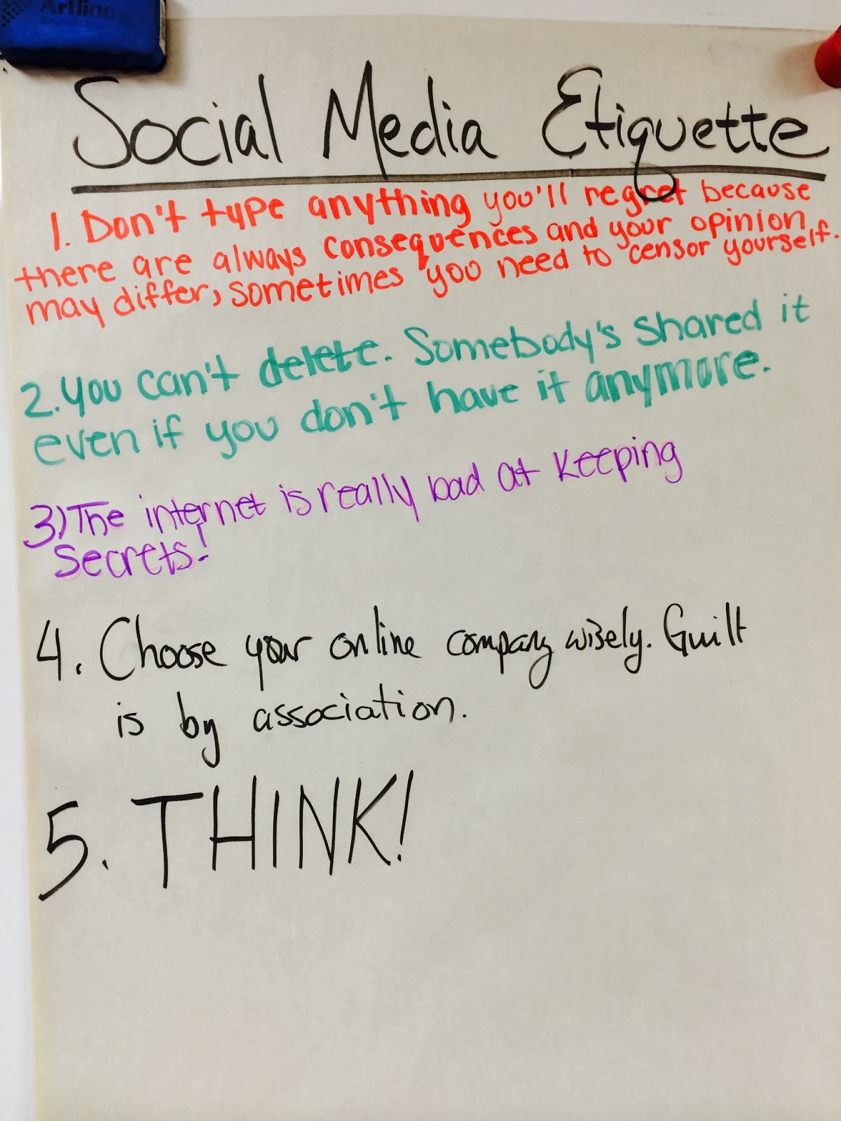 Social Media and Etiquette (Intro to Journalism Students) Unit Plan