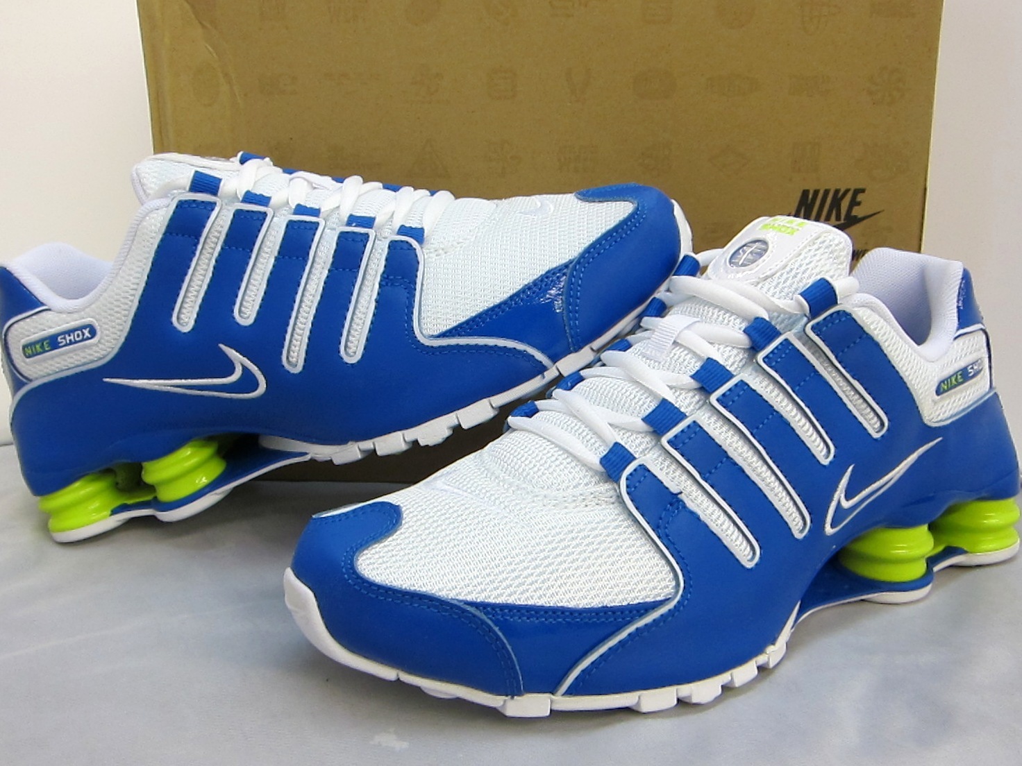 nike shox azul com branco