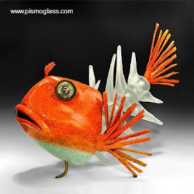 Pieza de arte vidrio