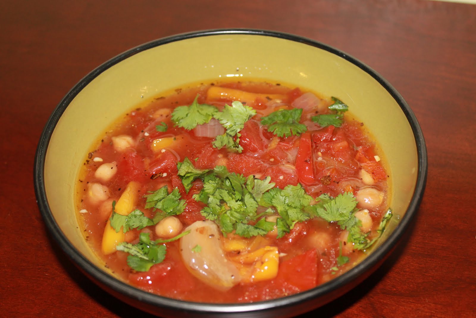 Love makes life beautiful Sweet Pepper & Garbanzo Bean Soup, Vegan