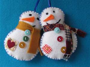 Enfeite árvore de natal em feltro - Boneco de neve Enfeite árvore de natal em feltro - Boneco de neve