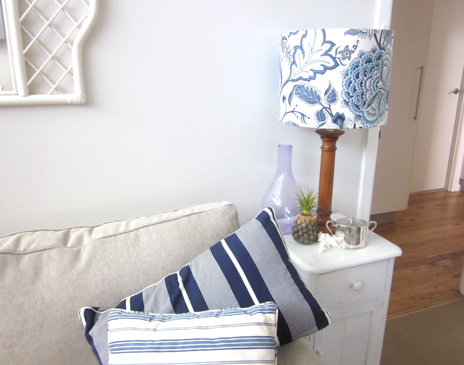 Desire Empire Beach House Decor A Lamp Shade Make Over In Blue
