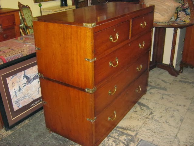 Funk Gruven A Z 1860 Mahogany Campaign Style Chest Of Drawers