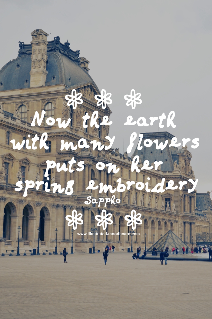 Illustrated Moodboard Famous quotes about spring on inspirational