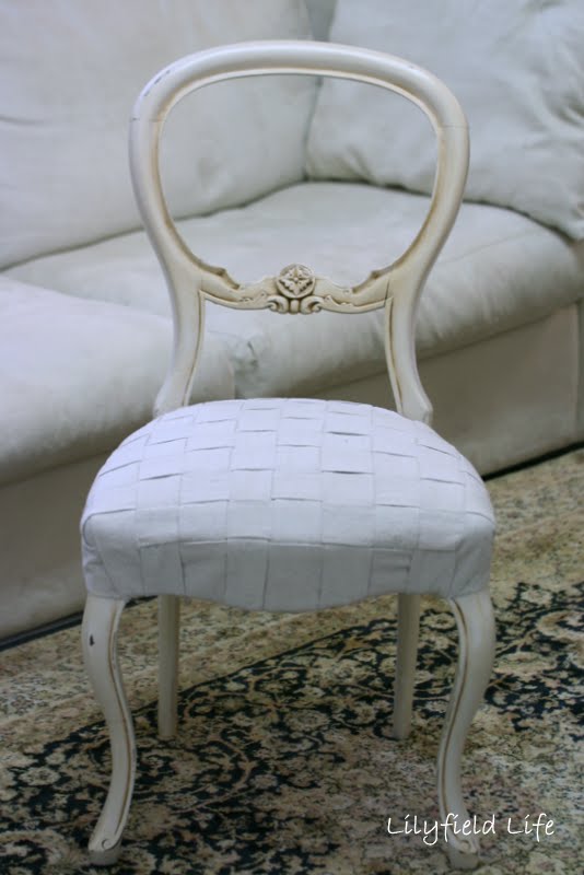 Lilyfield Life DIY Woven Upholstery Tutorial on a French Chair