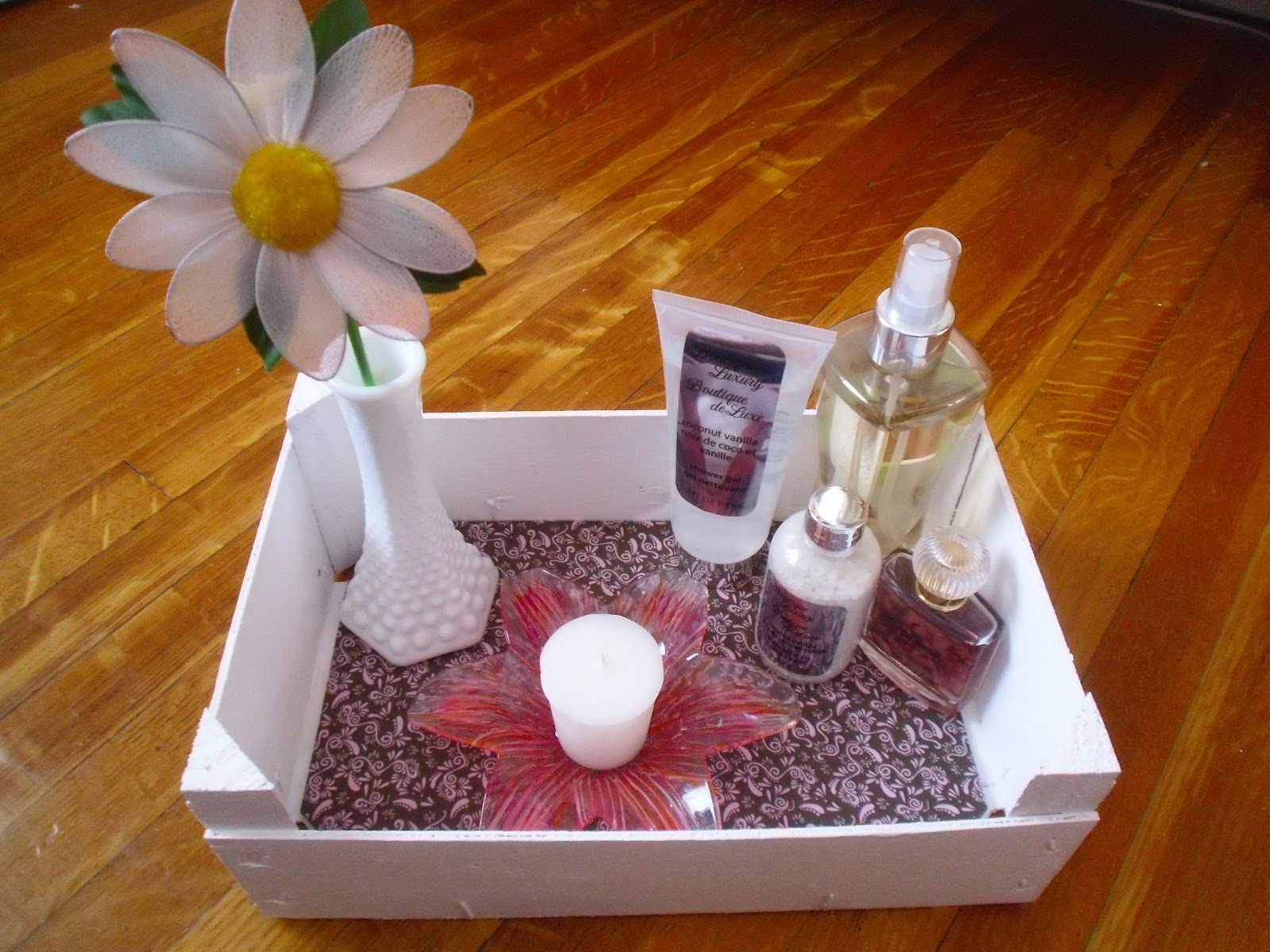 Pink Azaleas Clementine box Upcycle