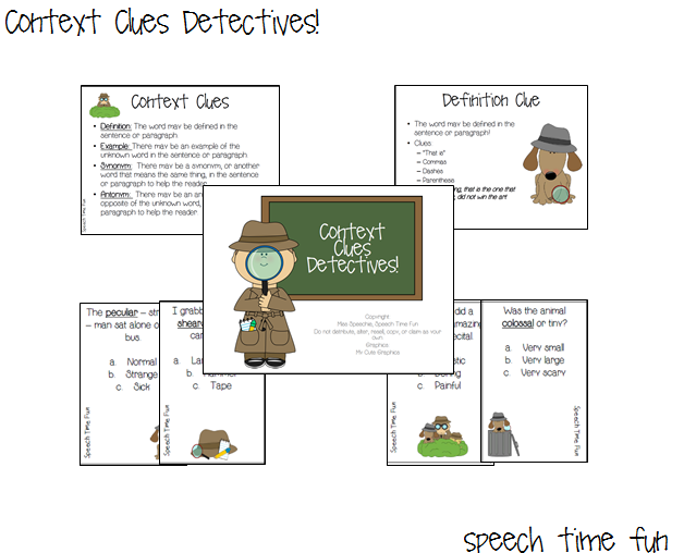 Context Clues Detectives! Speech Time Fun Speech and Language Activities
