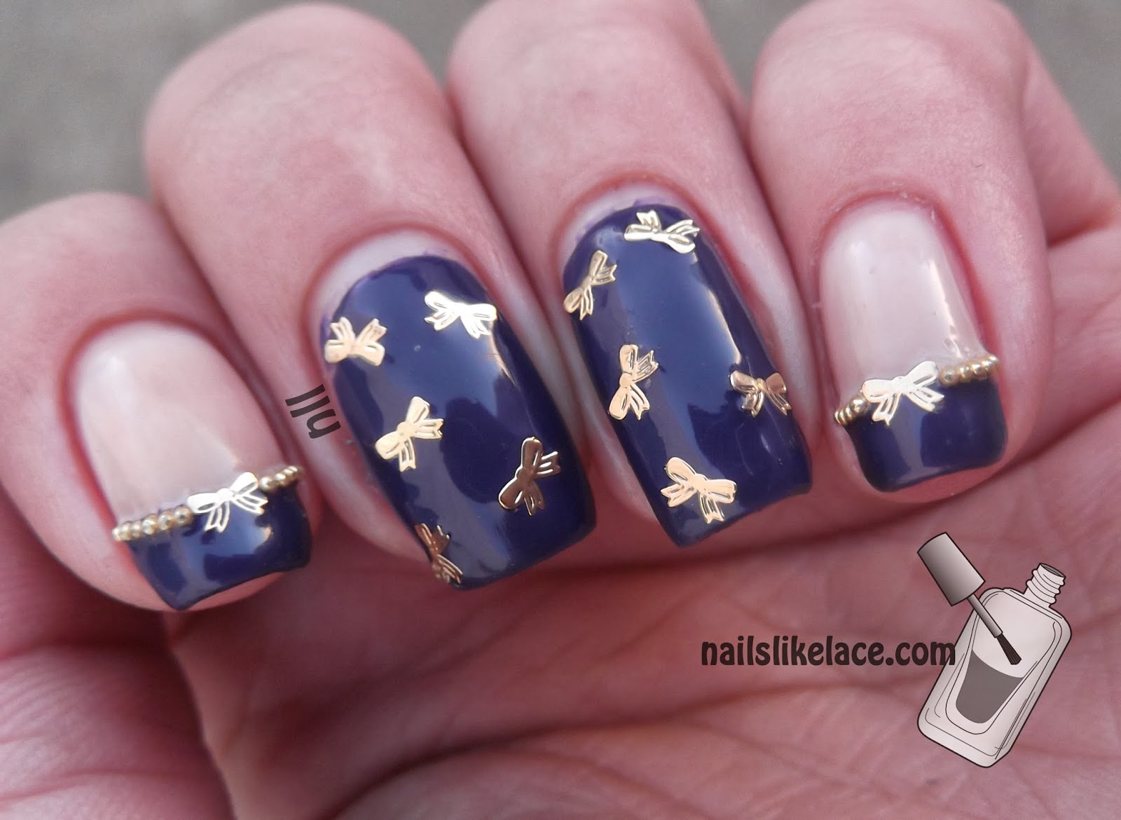 5. Metal Bow Accent Nails - wide 2