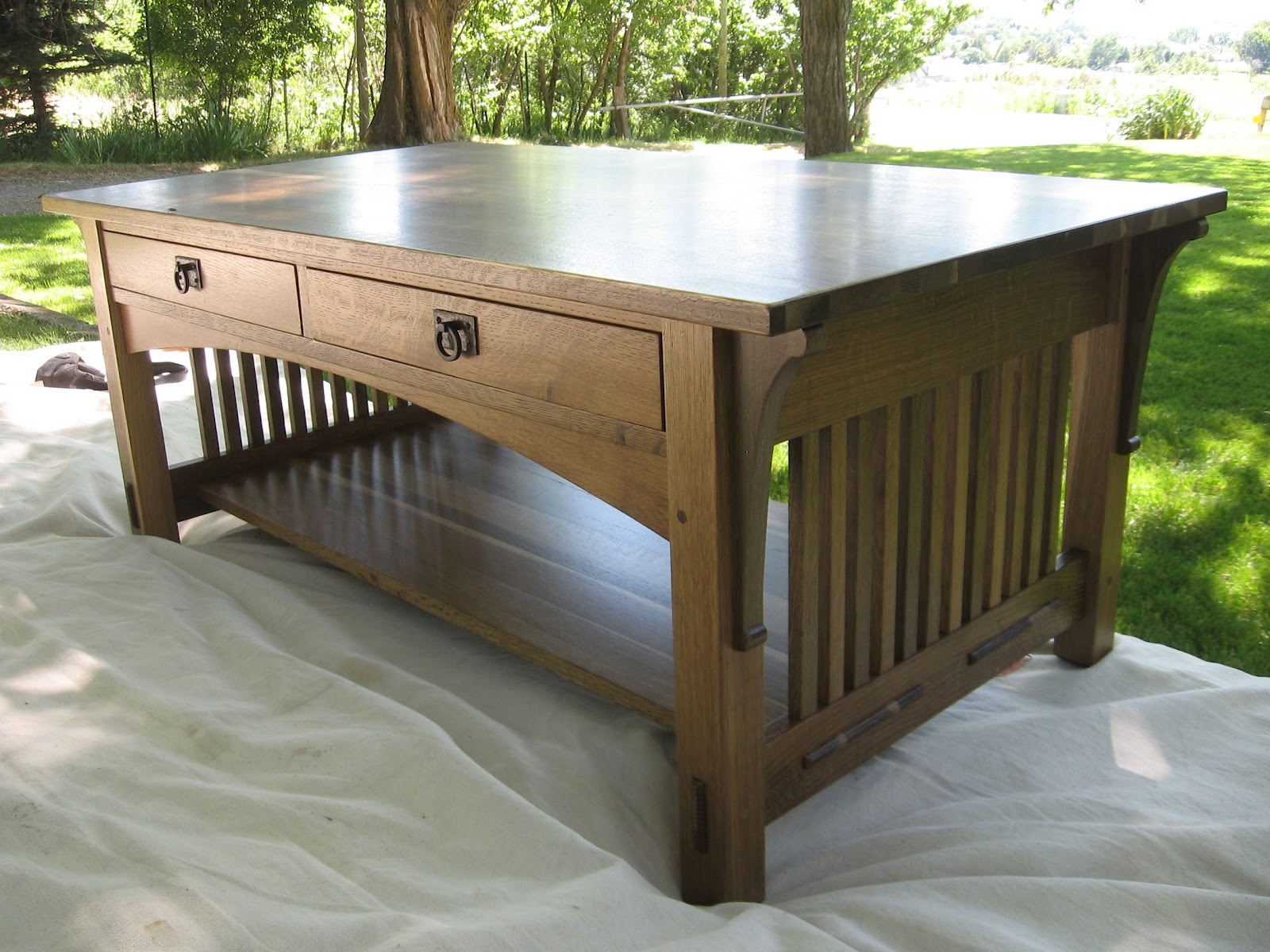 Oxford Woodworks Llc Mission Style Coffee Table With Drawers