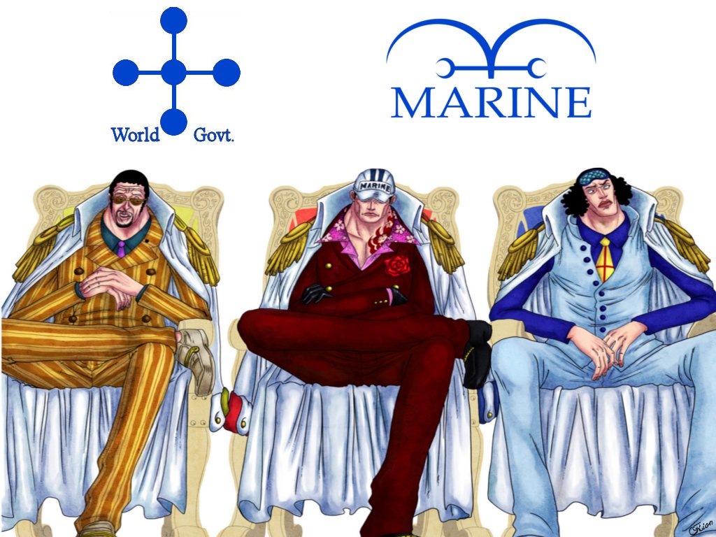One Piece Wallpaper Marine Admirals One Piece Wallpaper