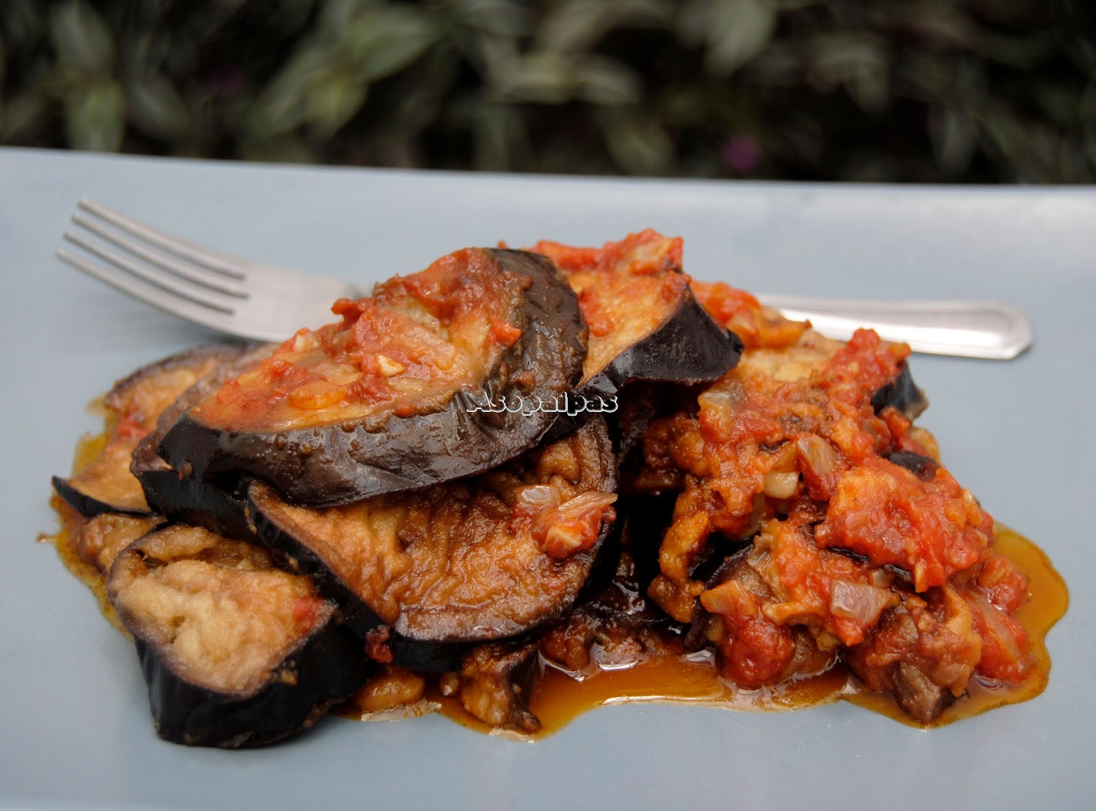 Berenjenas con Salsa de Tomate. Receta Asopaipas. Recetas de Cocina