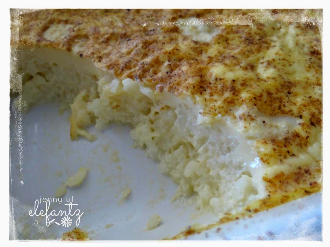 Jenny of ELEFANTZ Nana's baked rice custard, and enamelware...