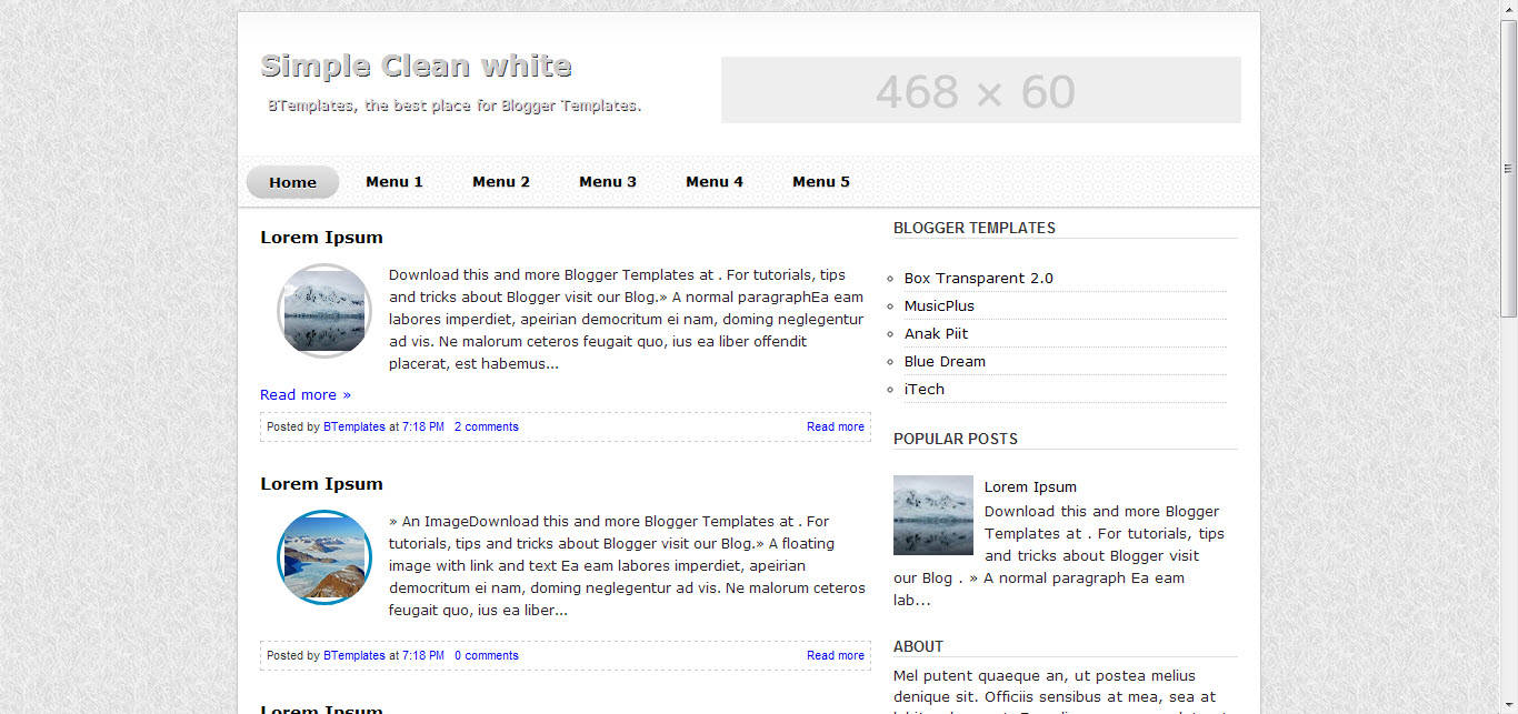 simple blog templates