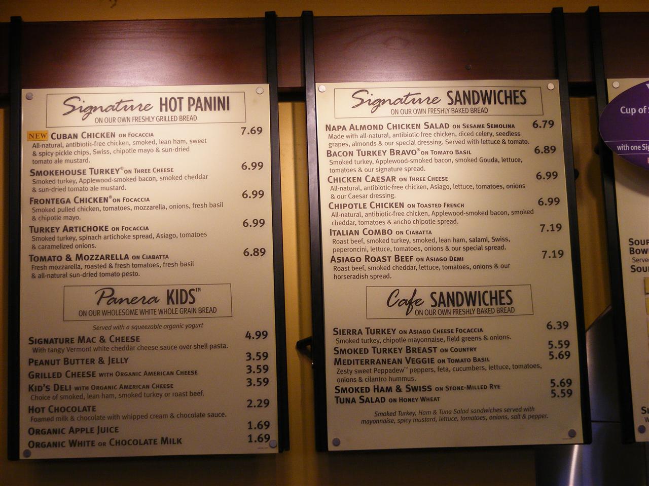 Productos para el hogar por marca Panera bread company menu and prices