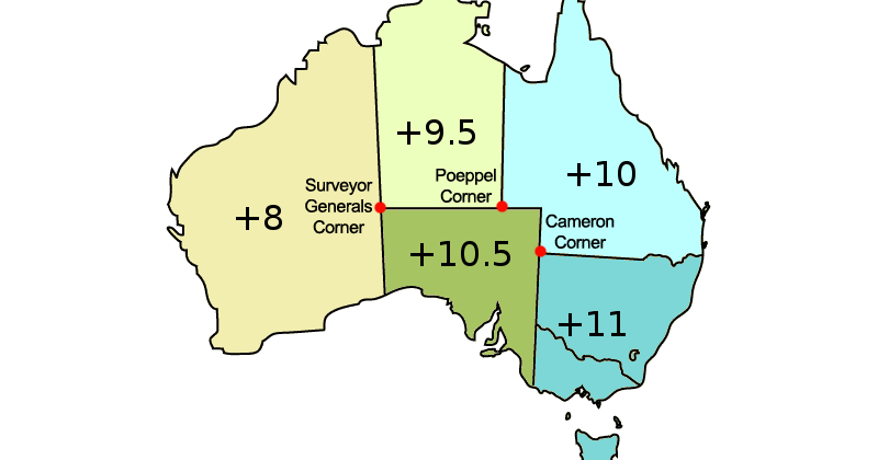 australia time zone map