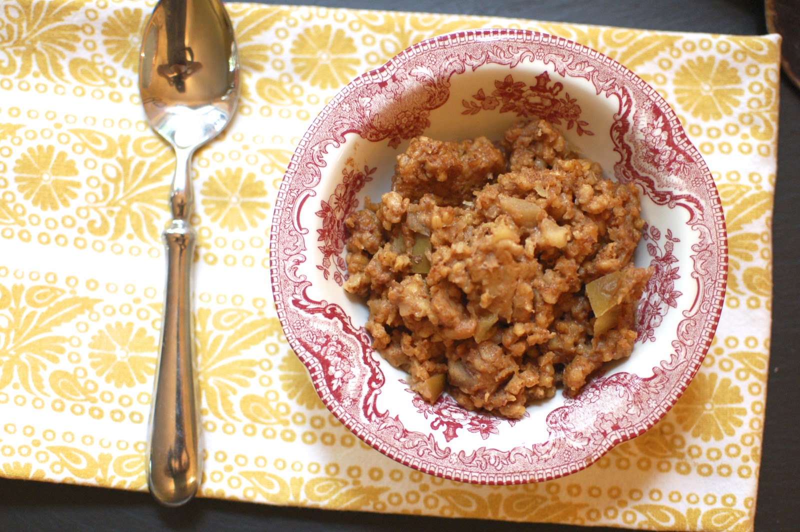 slow cooker overnight apple butter oatmeal lb's good spoon
