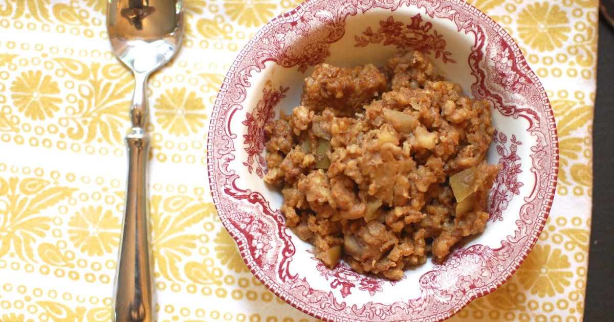 slow cooker overnight apple butter oatmeal lb's good spoon