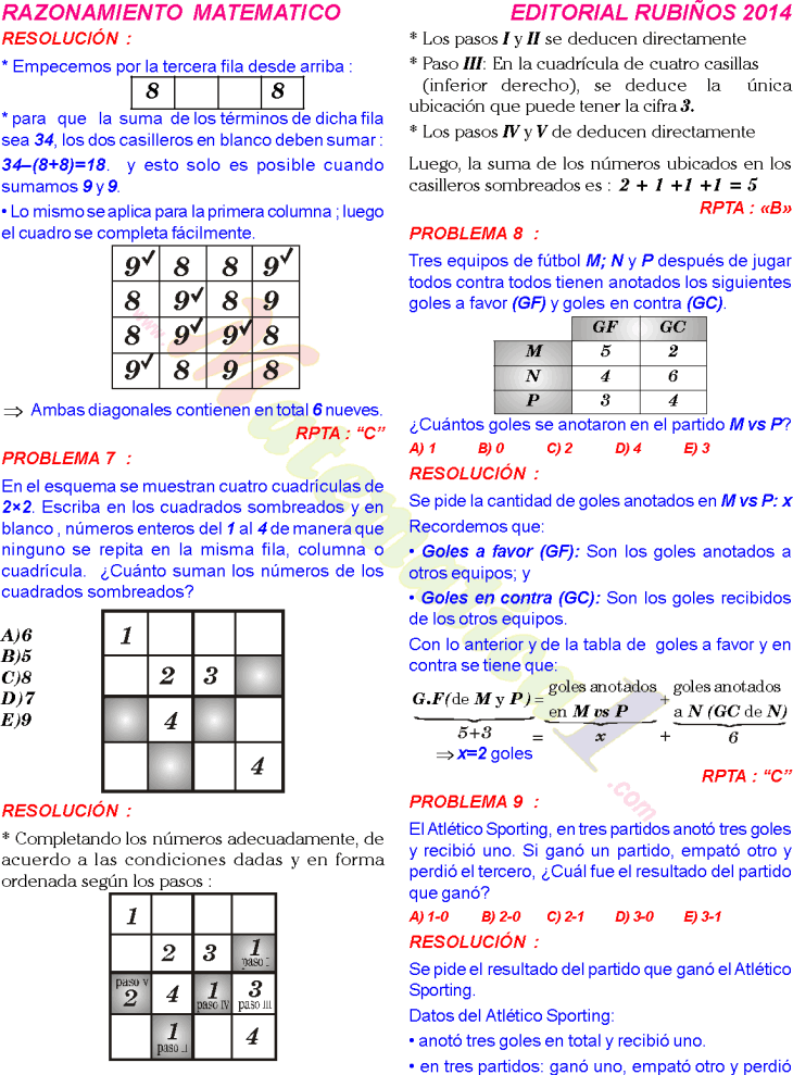 MATEMATICAS EJERCICIOS RESUELTOS
