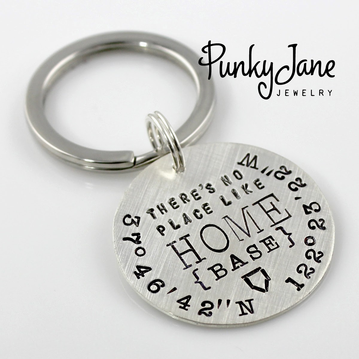 http://shop.punkyjane.com/Theres-No-Place-Like-Home-Base-personalized-sterling-keychain-4056.htm