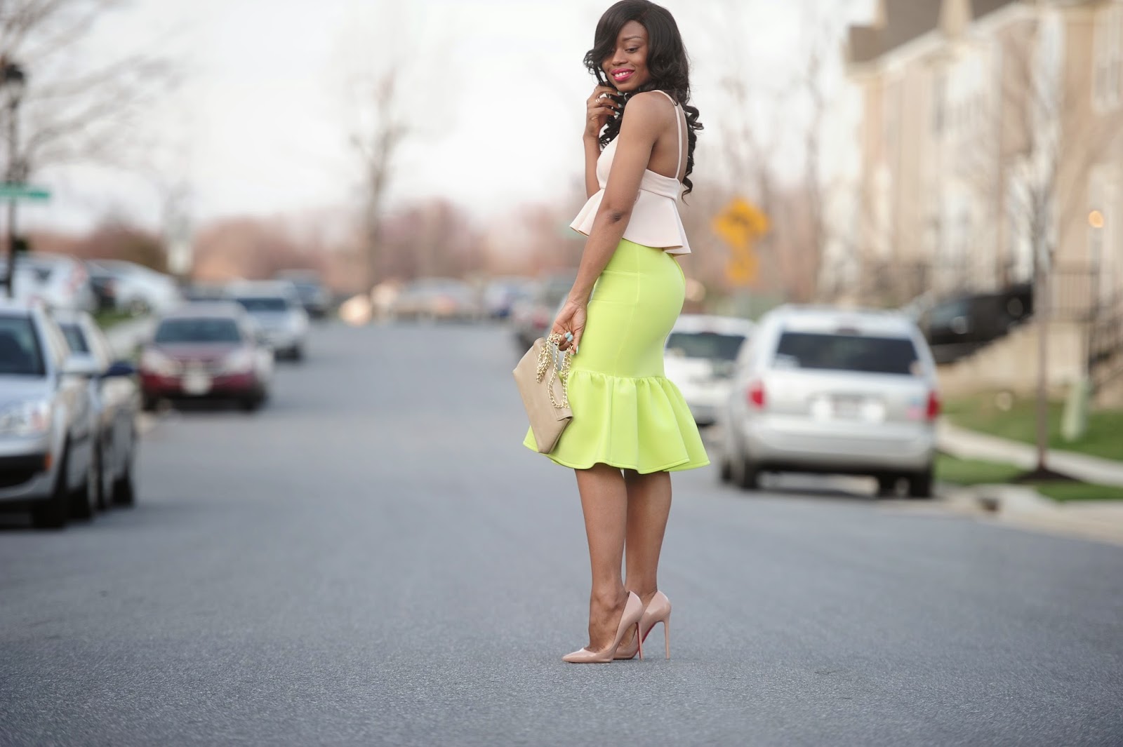 Date Night Peplum hem skirt JADOREFASHION