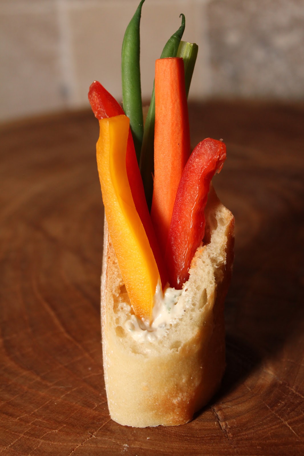Savory Catering Baguette Crudites Alternative to the Vegetable Tray