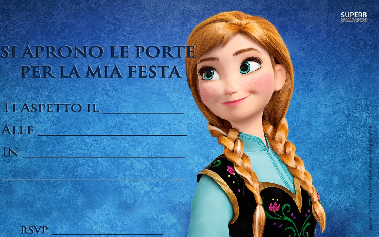 Facciamo festa insieme: Frozen - La Regina del ghiaccio. Inviti di  compleanno da stampare