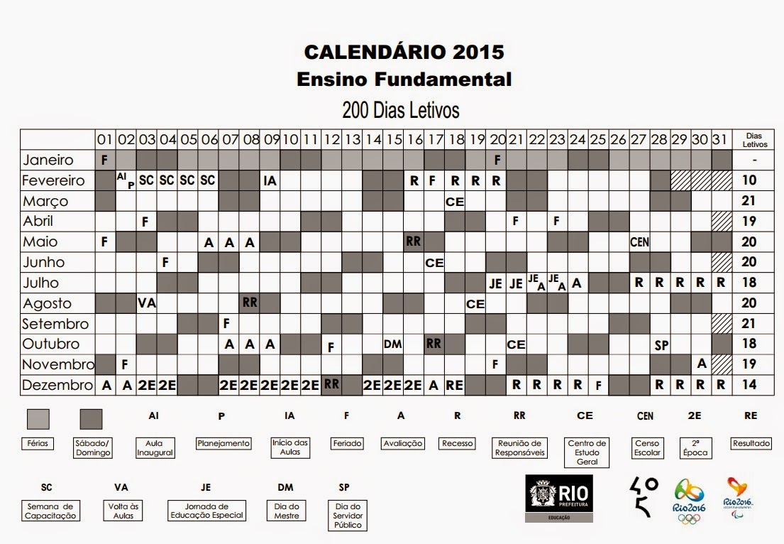 CALENDÁRIO 2015