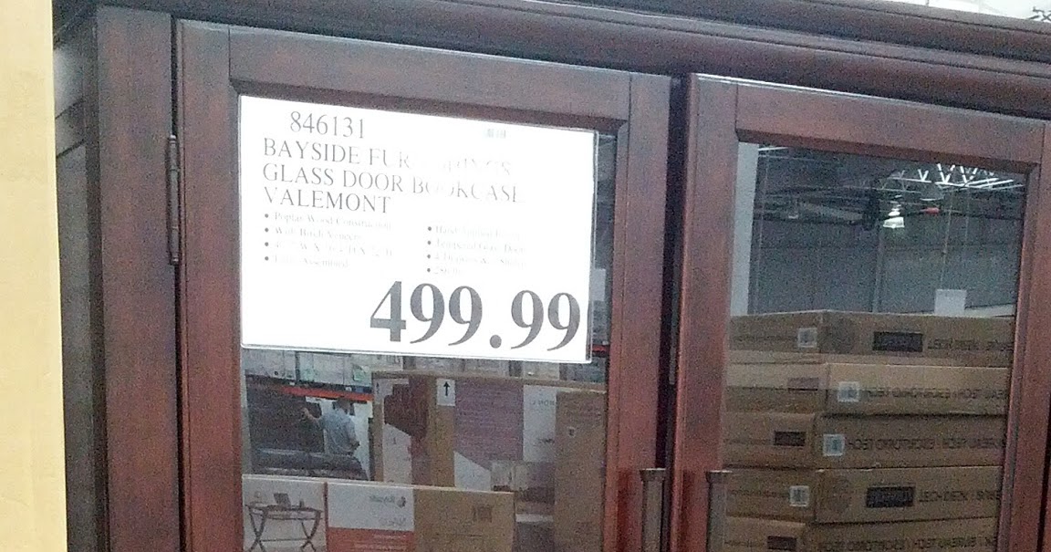 Bayside Furnishings Valemont Glass Door Bookcase Costco Weekender