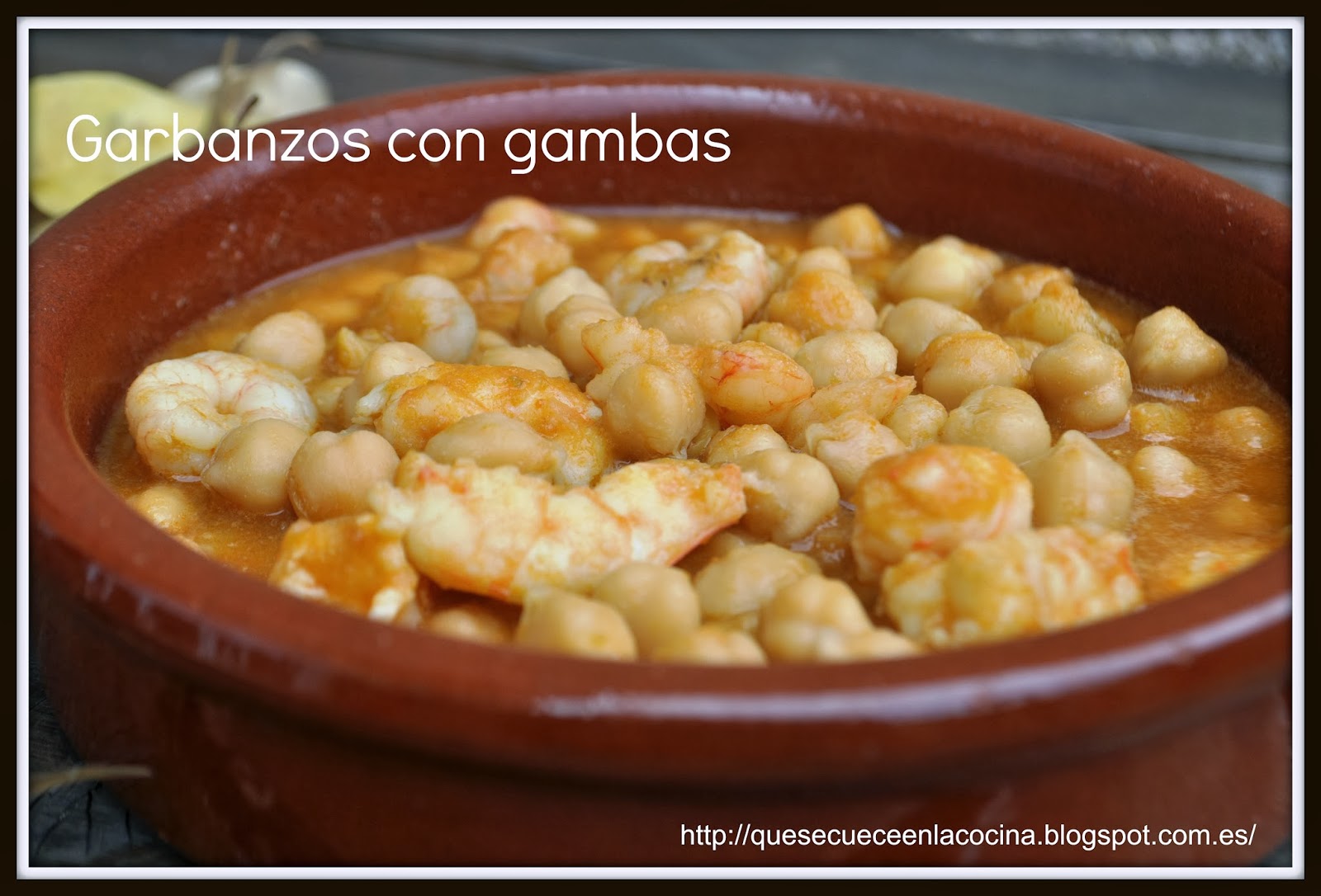 Cocina con gusto Garbanzos con gambas