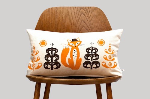 handmade, handcrafted designer fox cushion