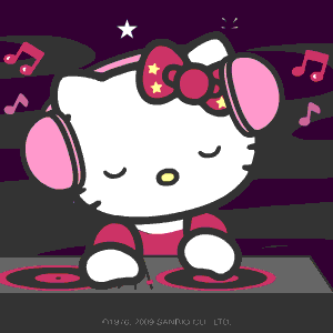 Gambar Hello Kitty Bergerak Animasi Lucu Main Musik 